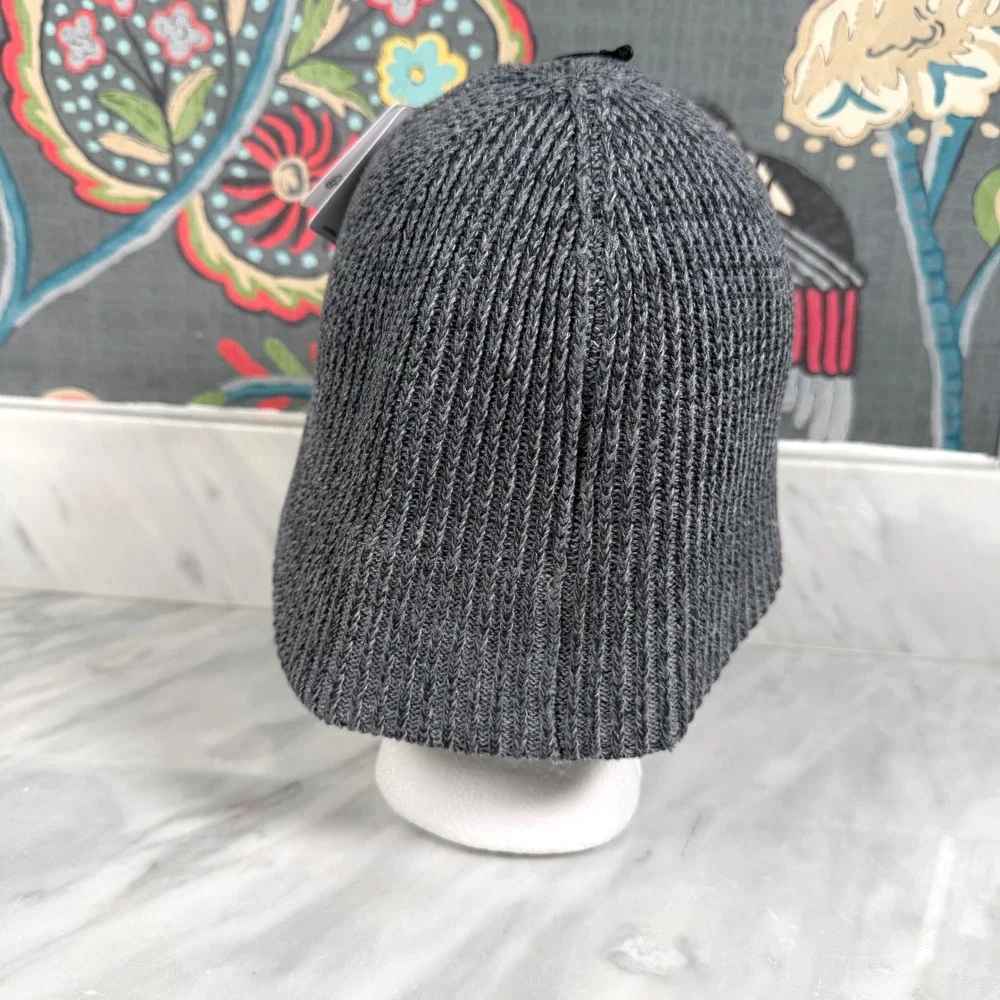 Alo Yoga Ribbed Denim Knit Cloche Bucket Hat Grey Anthracite A0679U One Size NEW